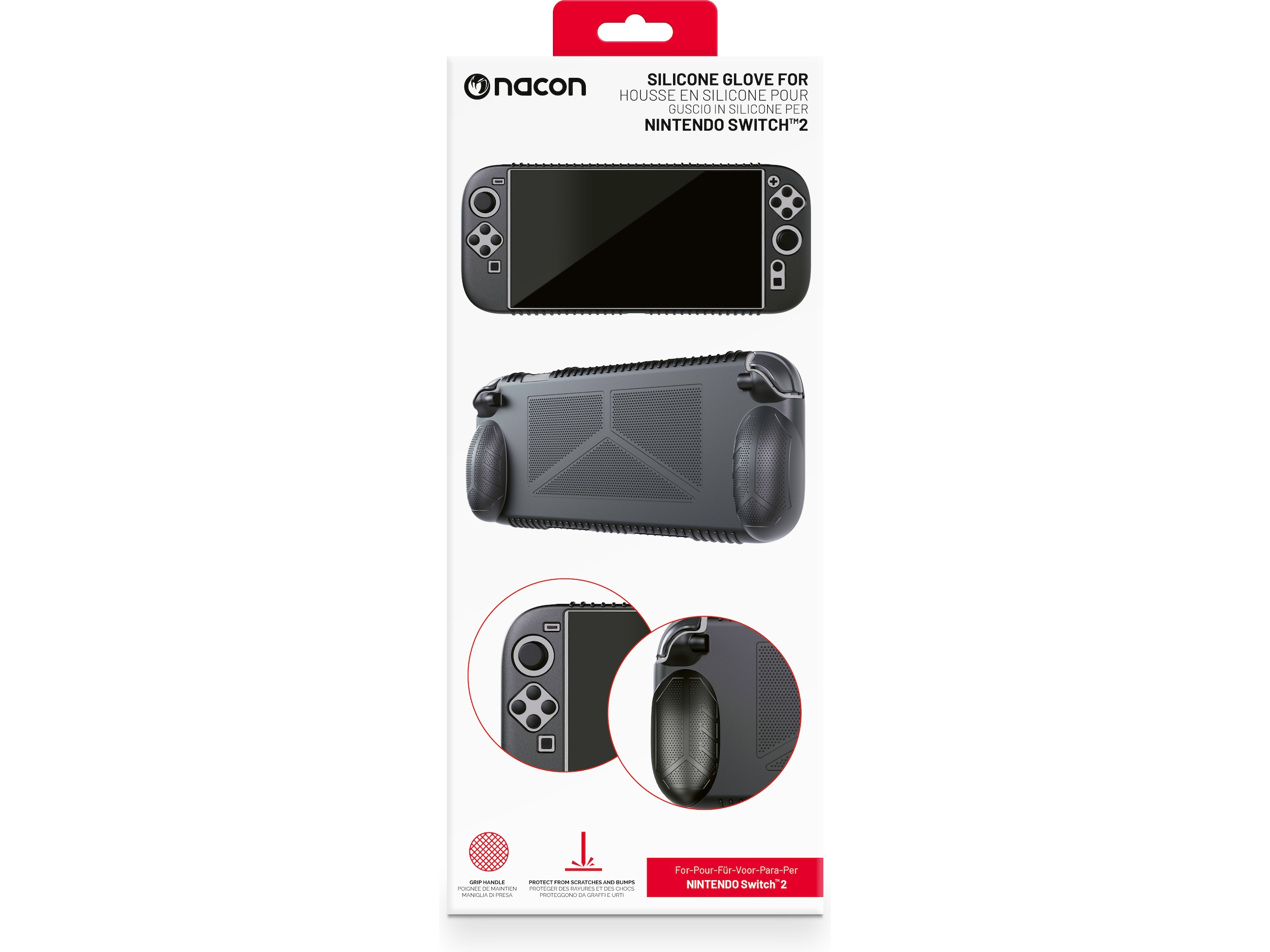 Nacon Silicone Glove for Nintendo Switch 2 (sort) Tilbehør