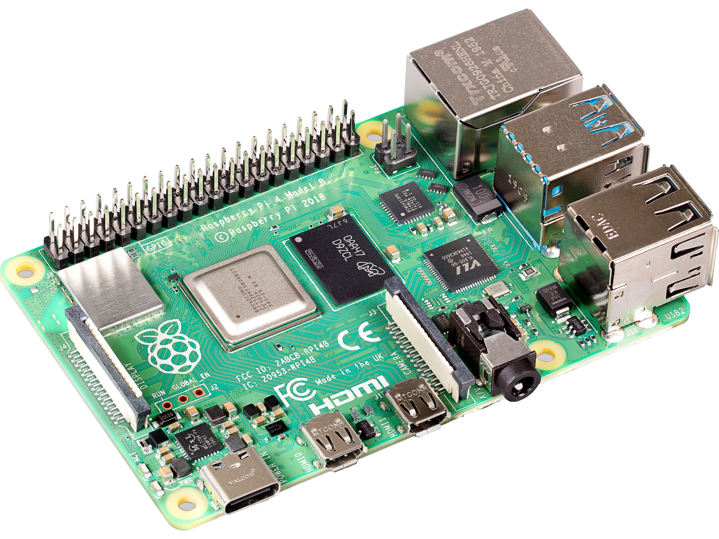 Raspberry Pi 4 Model B, 8GB RAM Integrert CPU