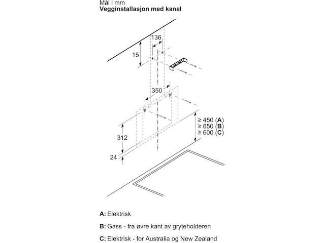 Siemens iQ100 LC85KDK60 Ventilator (sort) Veggmontert Kjøkkenvifte