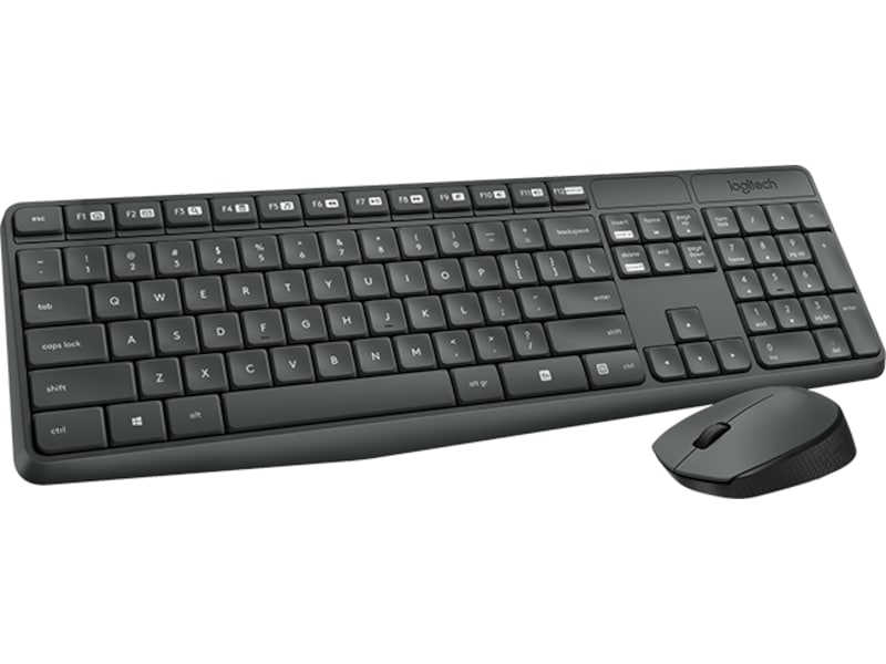 Logitech MK235 trådløst tastatur- og mussett grå Mus & tastatur -kombipakker