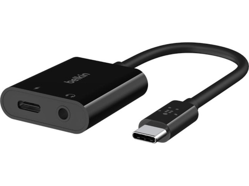 Belkin Rockstar Audio+Charge USB-C Adapter (sort) Mobilladere