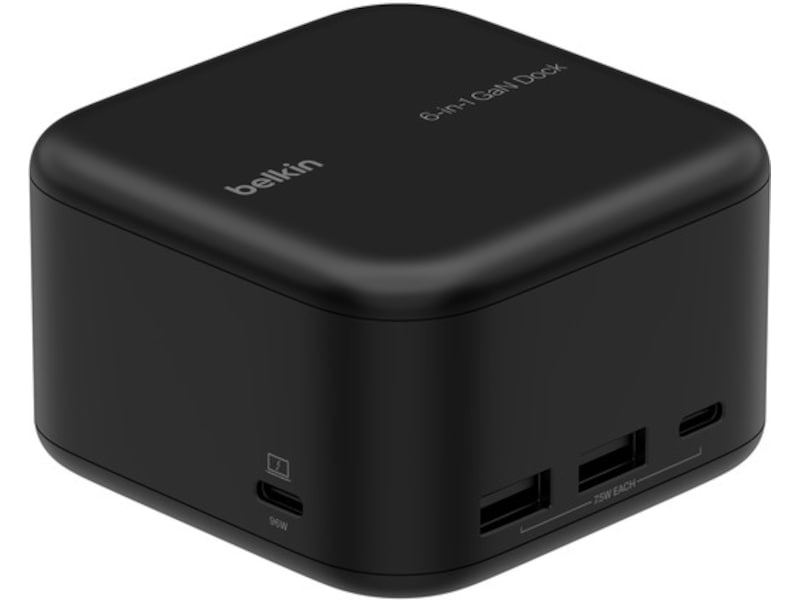 Belkin 6-i-1 Core GaN Docking (sort) Dockingstasjon & USB-HUB