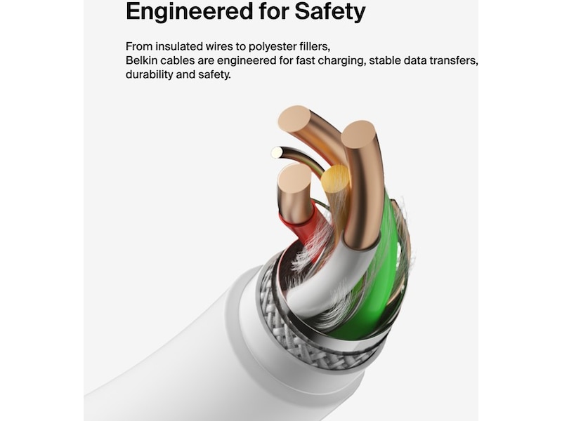 Belkin USB-C kabel 2m (hvit) USB-kabler