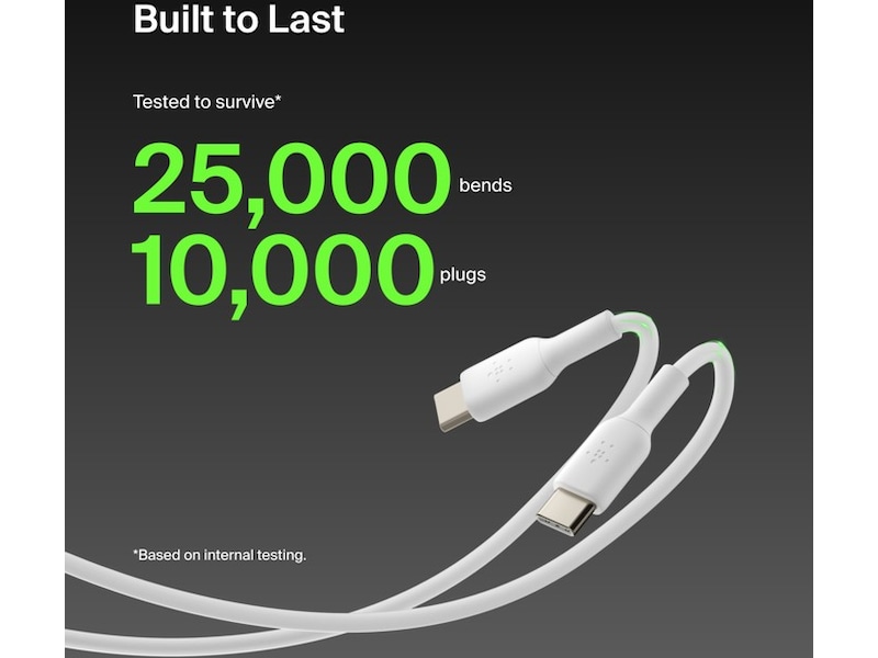 Belkin USB-C kabel 2m (hvit) USB-kabler