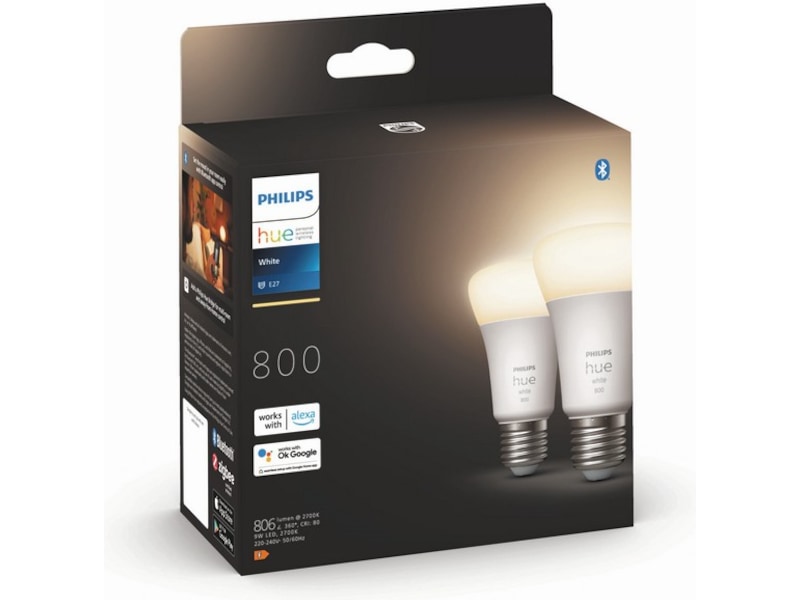 Philips Hue White 2-pakning E27 Lyspærer & LED-pærer