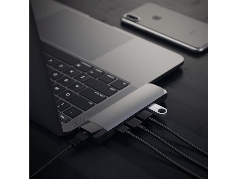 Satechi PRO Hub 4K Docking (stellargrå) Dockingstasjon & USB-HUB