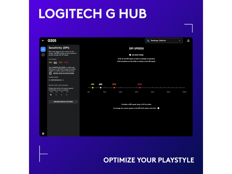 Logitech G305 LIGHTSPEED Trådløs Gamingmus (hvit) Gamingmus