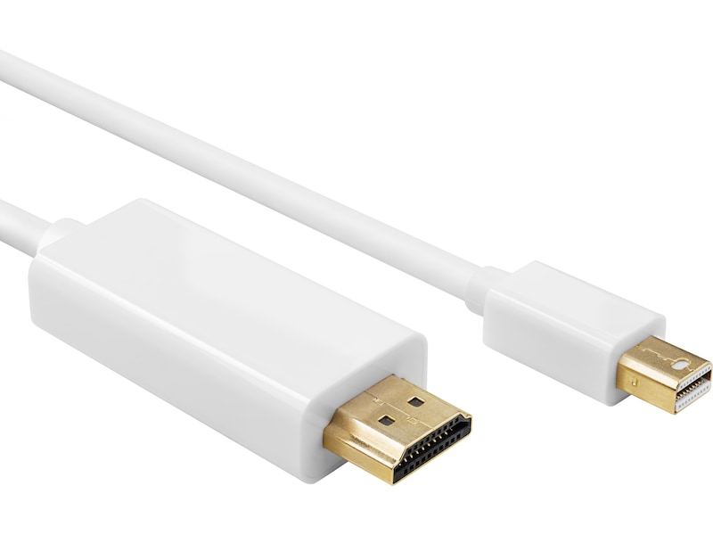 Mini DP til HDMI kabel hvit 5m Monitorkabler