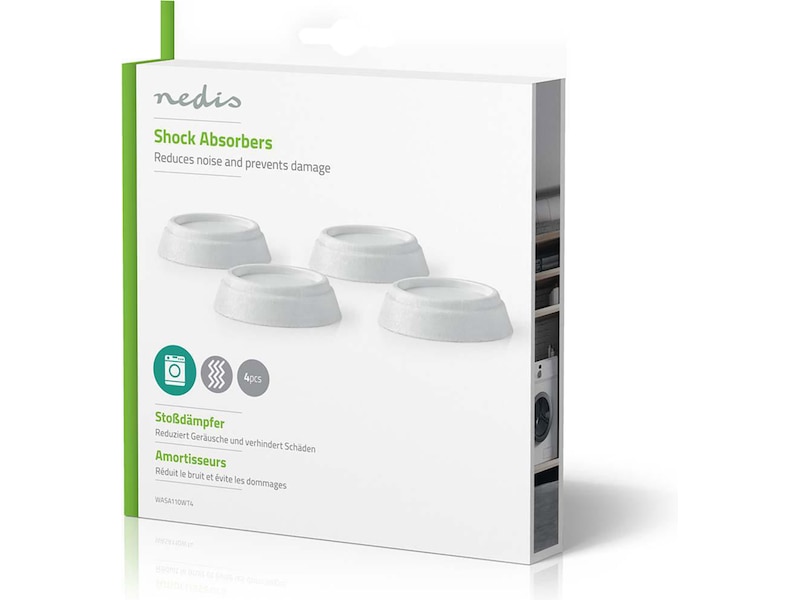 Vibrasjonsdempere - Reduserer støy og beskytter gulvet. Tilbehør til vaskemaskin og tørketrommel