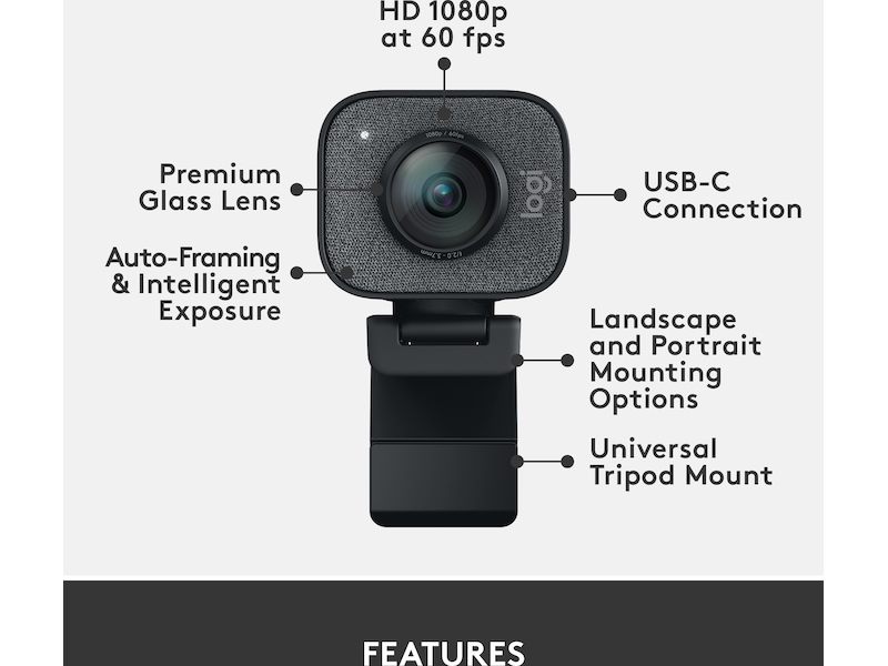 Logitech StreamCam Graphite Webkamera