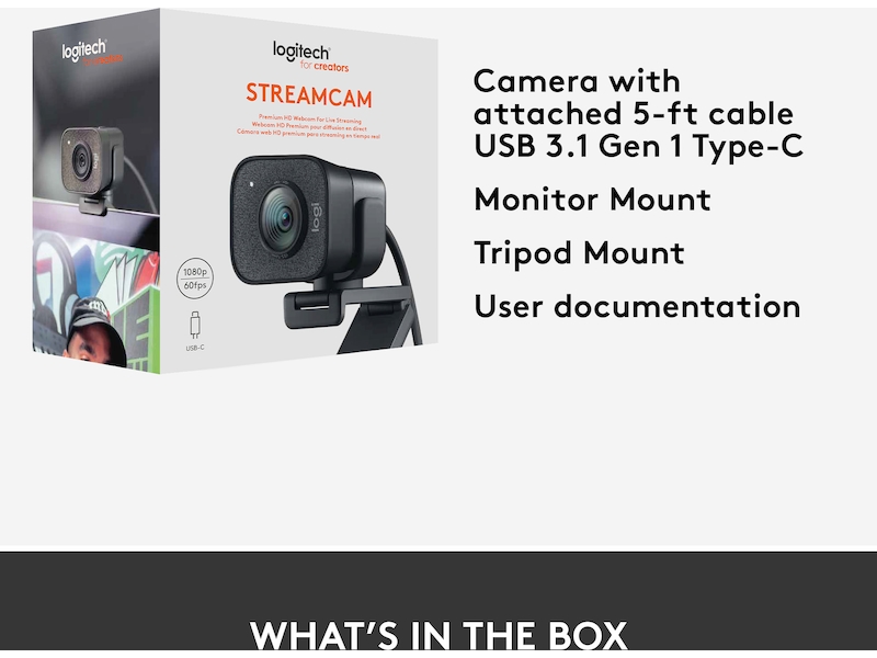 Logitech StreamCam Graphite Webkamera