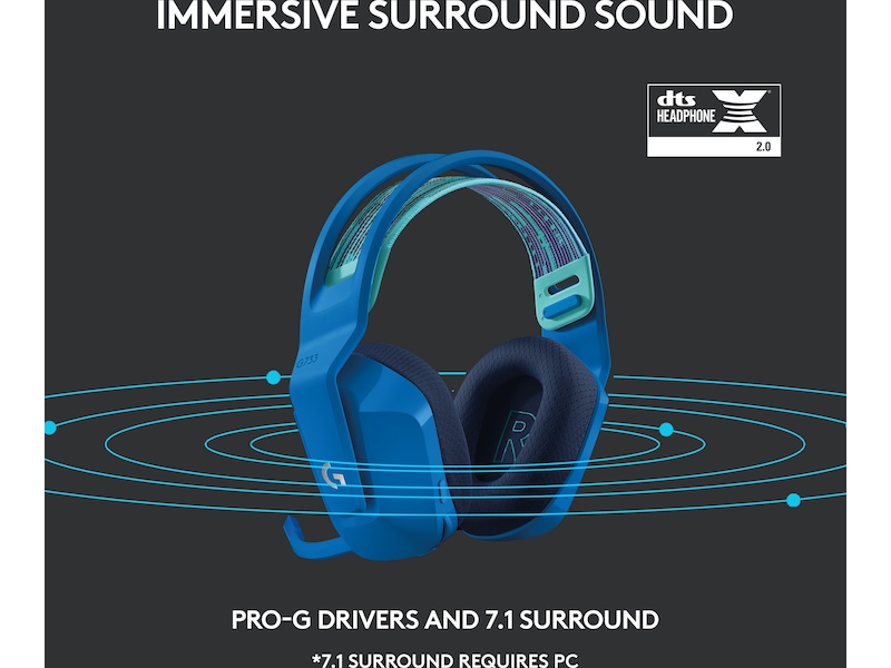 Logitech G733 LIGHTSPEED Trådløst Gaming Headset (blå) Gaming headset