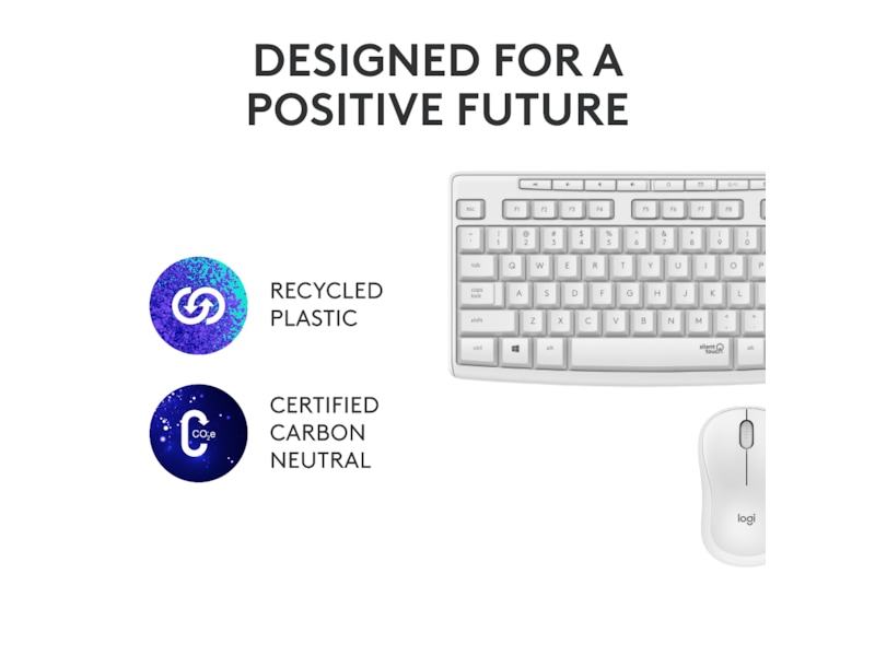 Logitech MK295 Silent Wireless Combo tastatur og mus (hvit) Mus & tastatur -kombipakker