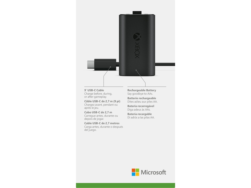 Xbox Oppladbart Batteri + USB-C-kabel Tilbehør