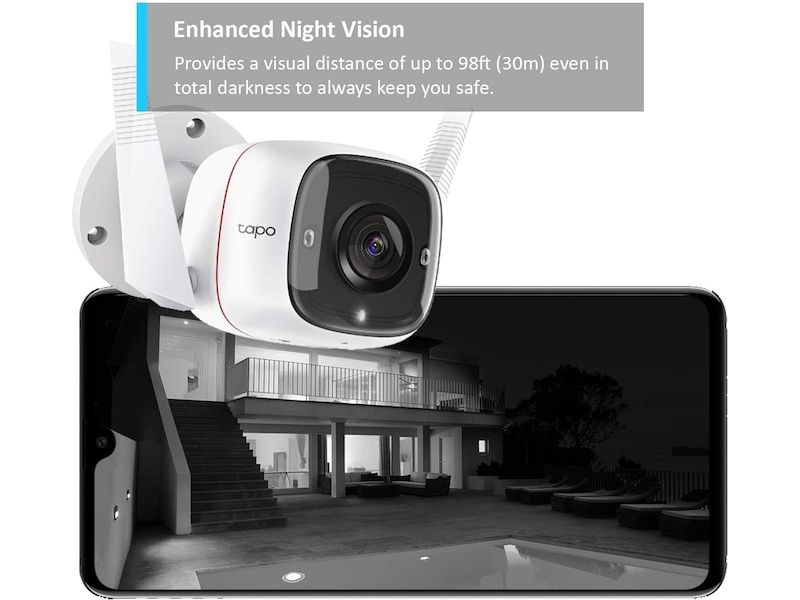 TP-Link Tapo C310 WiFi utendørs overvåkningskamera (hvit) Overvåkningskameraer