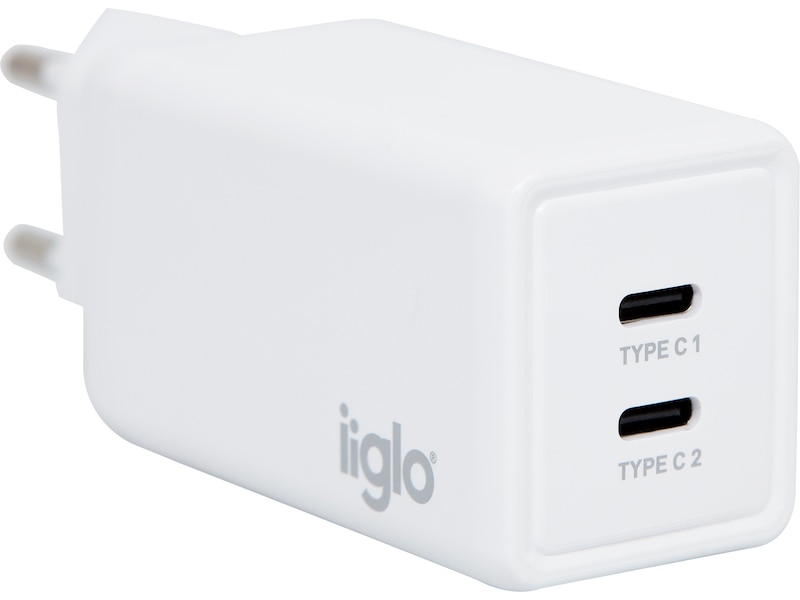 iiglo 65W Vegglader (hvit) Mobilladere