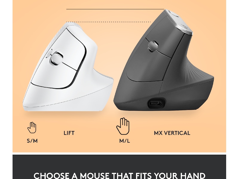 Logitech Lift Vertikal mus (off-white) Mus