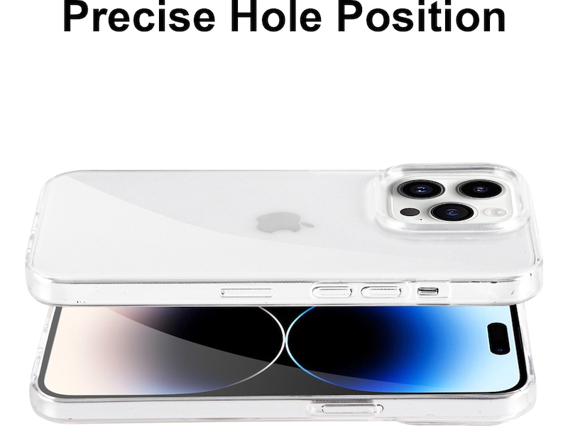 iiglo iPhone 15 Pro / 14 Pro Silikondeksel (gjennomsiktig) Deksel til mobiltelefon