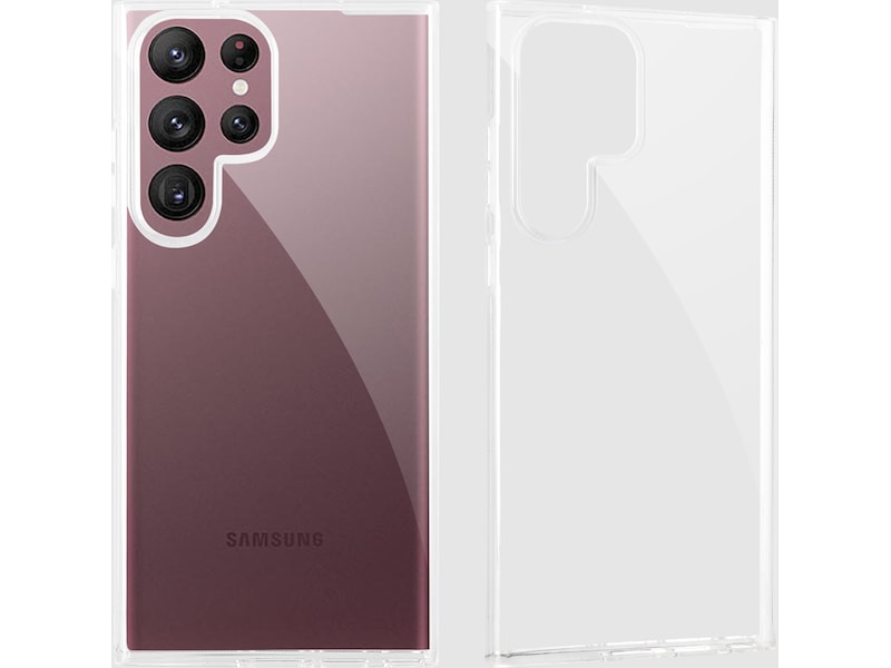 iiglo Galaxy S23 Ultra Silikondeksel (gjennomsiktig) Deksel til mobiltelefon