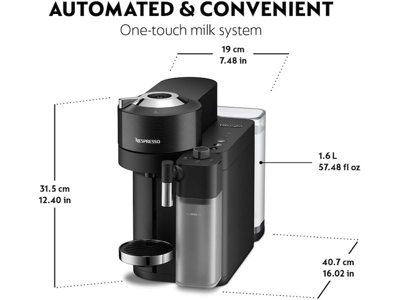 Nespresso Vertuo Lattissima by DeLonghi Kapselmaskin ENV300.B (sort) Kapselmaskiner