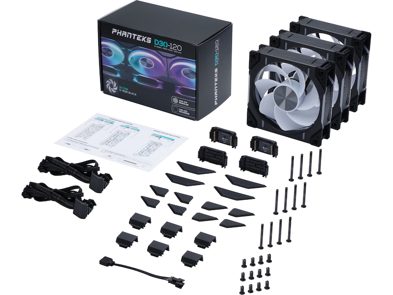 Phanteks D30 120mm Reversed Air Vifte 3pack (sort) Vifter