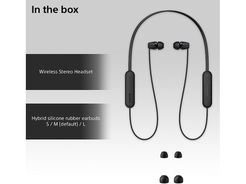Sony WI-C100 Trådløse hodetelefoner, In-Ear (sort) Ørepropper