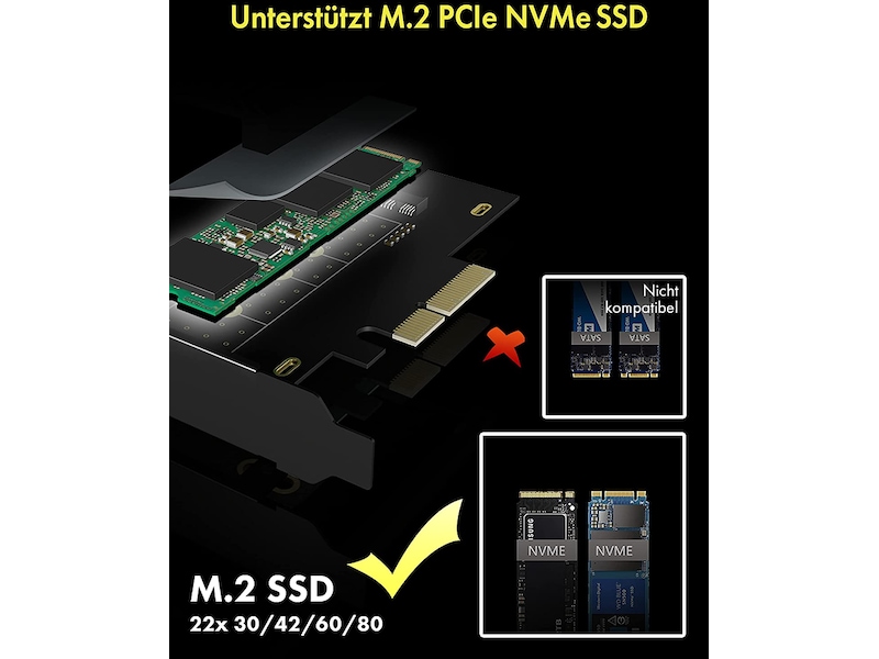 ICY BOX PCIe Extension Card med heat sink Tilbehør