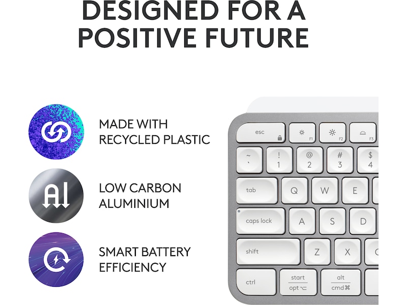 Logitech MX Keys S trådløst tastatur (pale grey) Tastatur