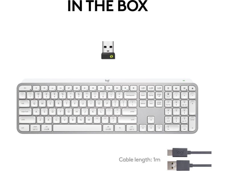 Logitech MX Keys S trådløst tastatur (pale grey) Tastatur