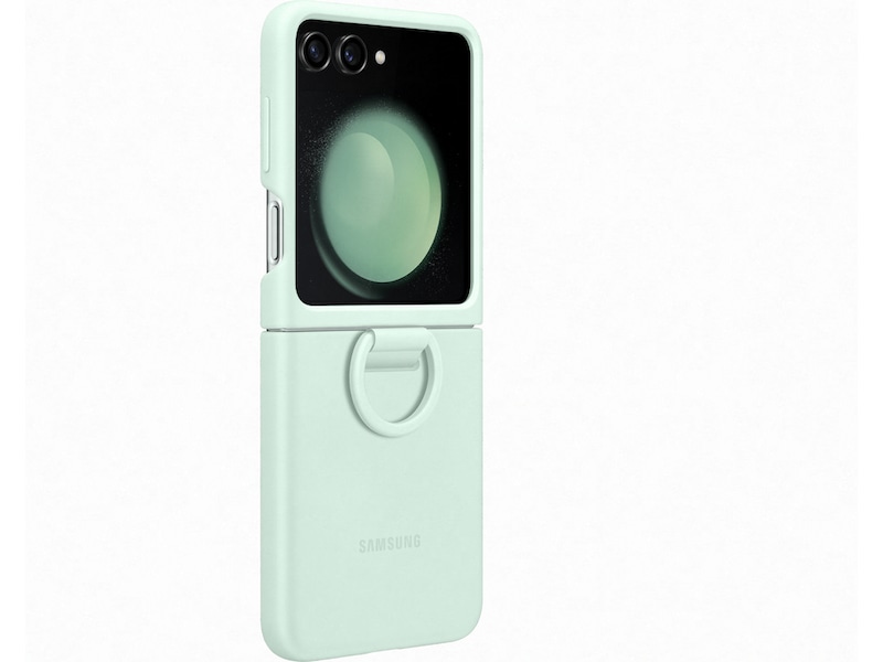 Samsung Z Flip5 Silikondeksel med Ring (ocean green) Deksel til mobiltelefon