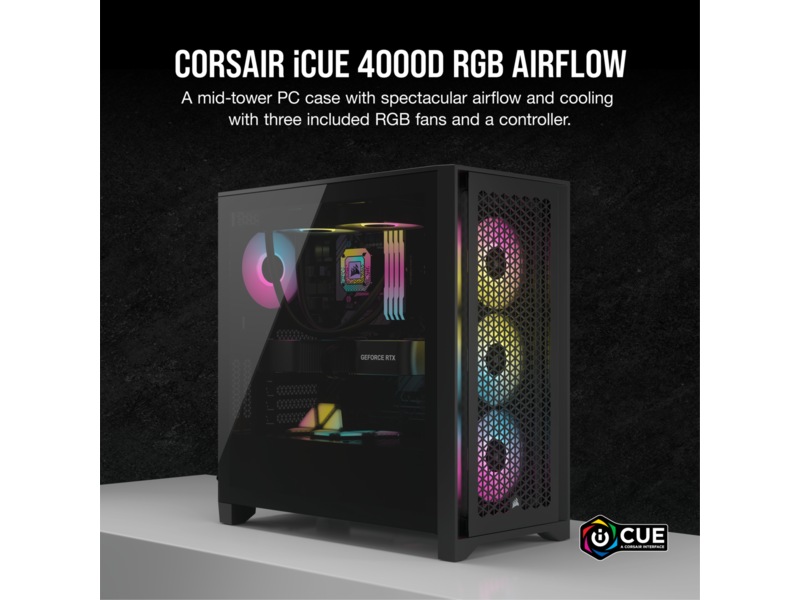 Corsair iCUE 4000D RGB Airflow Mid-Tower (sort)  -B-Grade Demo annet i datautstyr
