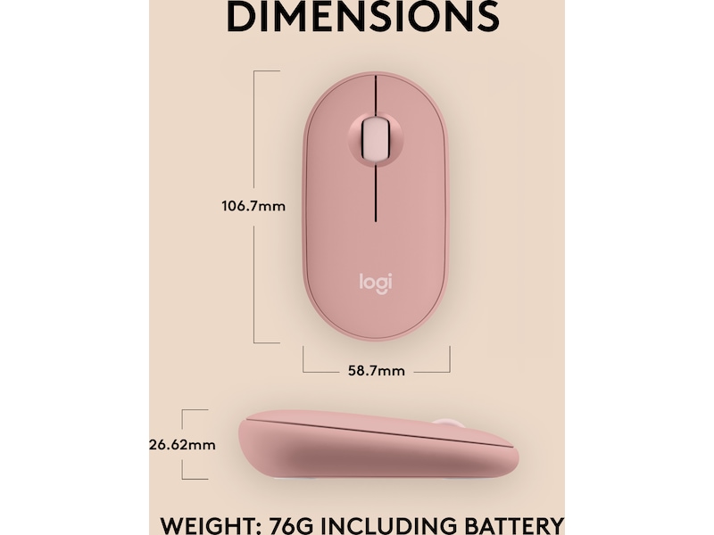 Pebble Mouse 2 M350s (rose) Mus