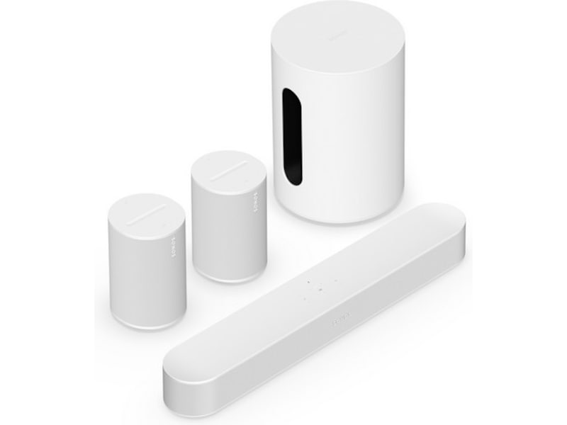 Sonos Beam (Gen2) Lydplanke (hvit) + 2x Era 100 og 1x Sub Mini Lydplanker