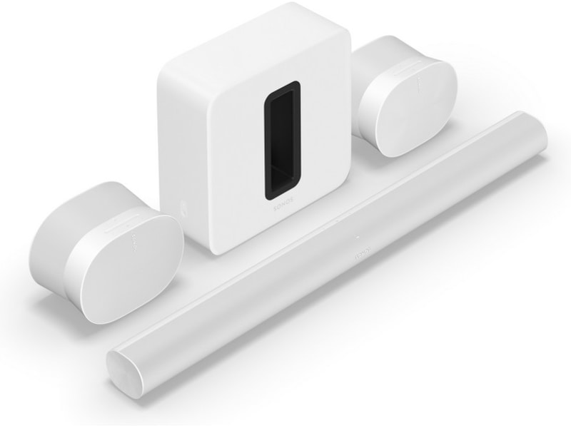 Sonos Arc Lydplanke (hvit) + 2x Era 300 og 1x Sub (Gen3) Lydplanker