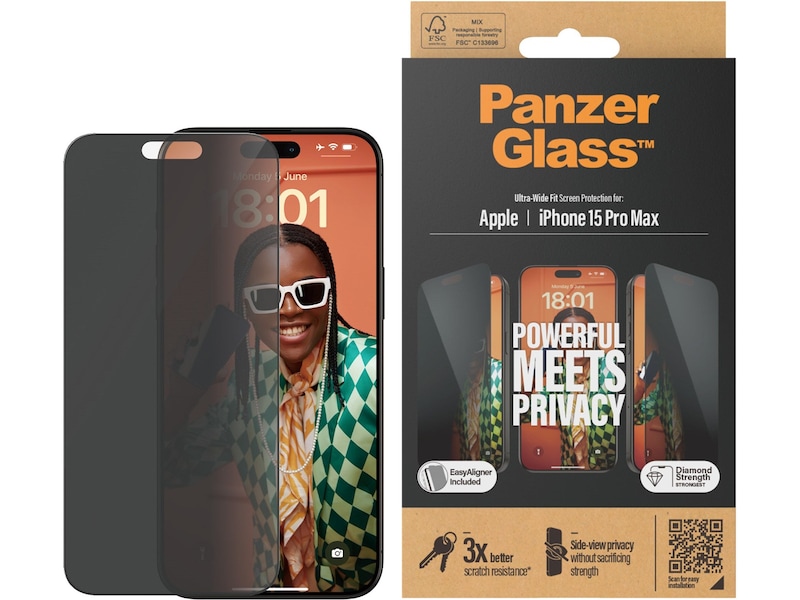 Panzerglass iPhone 15 Pro Max Privacy Skjermbeskytter Skjermbeskyttelse