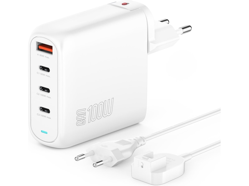 4smarts GaN Flex Pro 100W Vegglader (hvit) Mobilladere