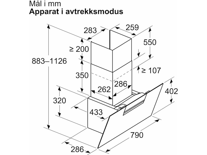 Siemens iQ300 LC87KFN60 Ventilator (sort) Veggmontert Kjøkkenvifte