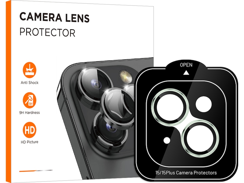 iiglo iPhone 15 / 15 Plus Linsebeskytter grønn ramme (grønn) Skjermbeskyttelse