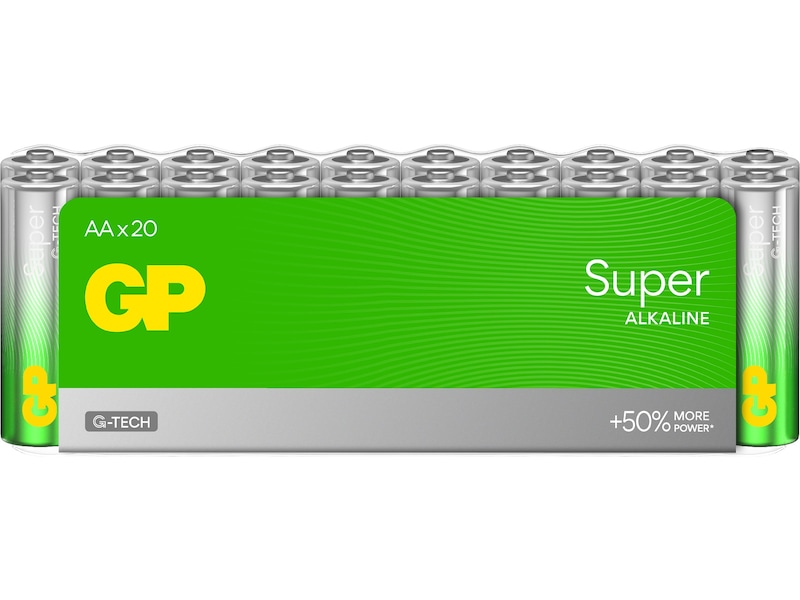 GP Super Alkaline AA/LR6 batteri, 20-pk Batterier til generell bruk