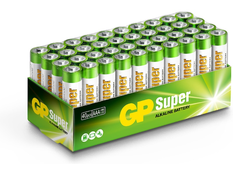 GP Super Alkaline AAA/LR03 batteri, 40-pk Batterier til generell bruk