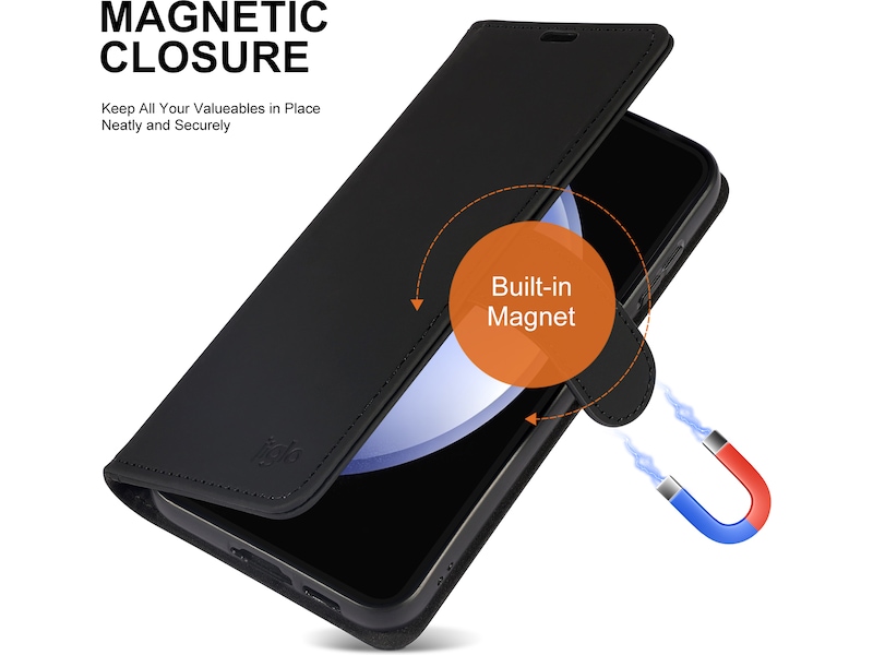 iiglo Galaxy S23 FE Lommebokdeksel (sort) Deksel til mobiltelefon
