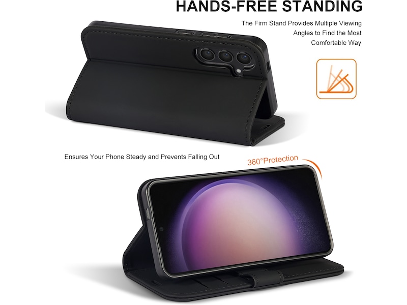 iiglo Galaxy S24 Lommebokdeksel (sort) Deksel til mobiltelefon