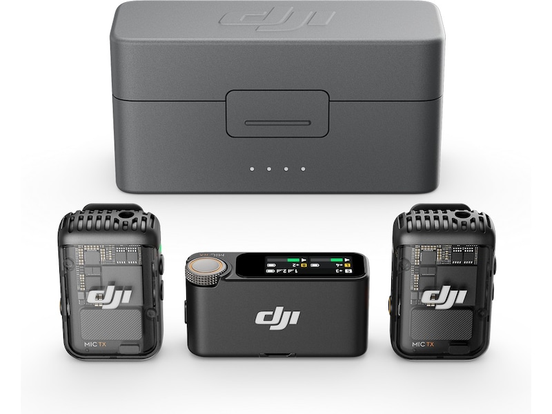 DJI Mic 2 (2 TX + 1 RX + Charging Case)  (shadow black) Kameramikrofon