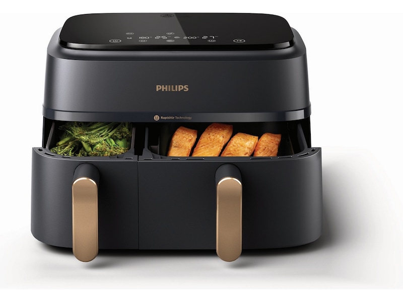Philips Dual Basket Airfryer 9L NA352/00 (grå/copper) Airfryer