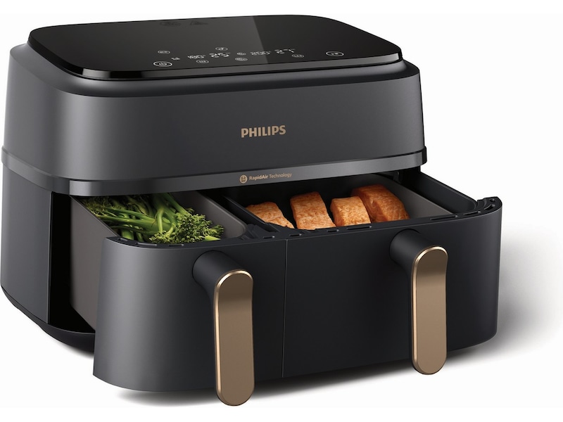 Philips Dual Basket Airfryer 9L NA352/00 (grå/copper) Airfryer