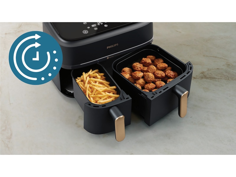 Philips Dual Basket Airfryer 9L NA352/00 (grå/copper) Airfryer