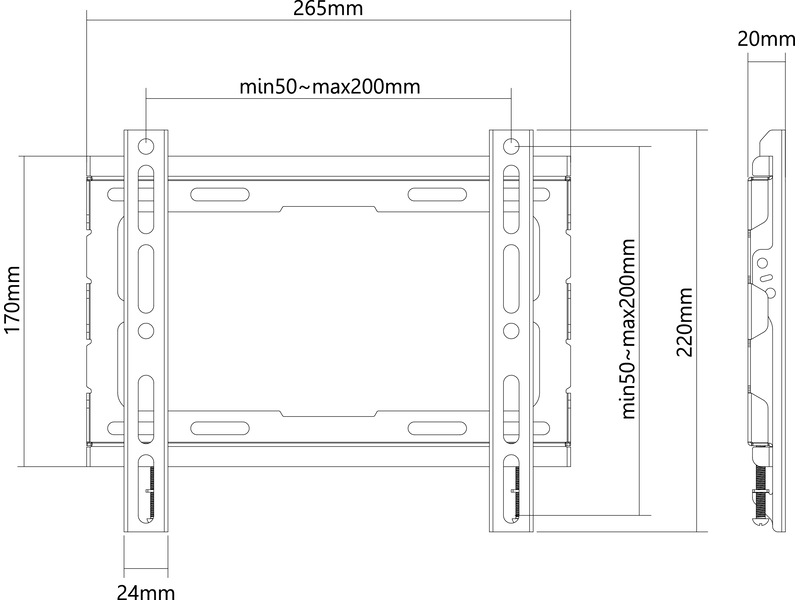 ON WMF 2.0 veggfeste TV slim 23-43" Veggfeste & TV-stativ