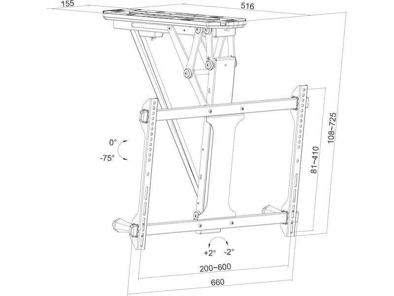 Loeffen LFTM8100 motorisert takfeste TV 32-70" Veggfeste & TV-stativ