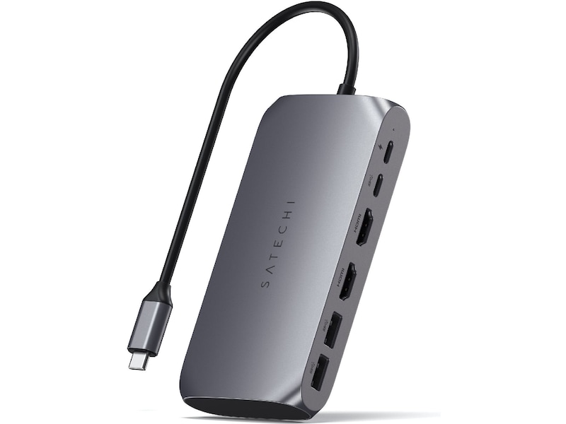 Satechi USB-C M1 Multimedia Adapter (grå) Dockingstasjon & USB-HUB