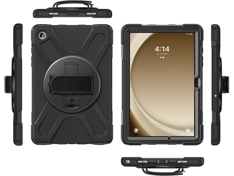4smarts Galaxy Tab A9+ Rugged Case Grip deksel (sort) Deksel til nettbrett
